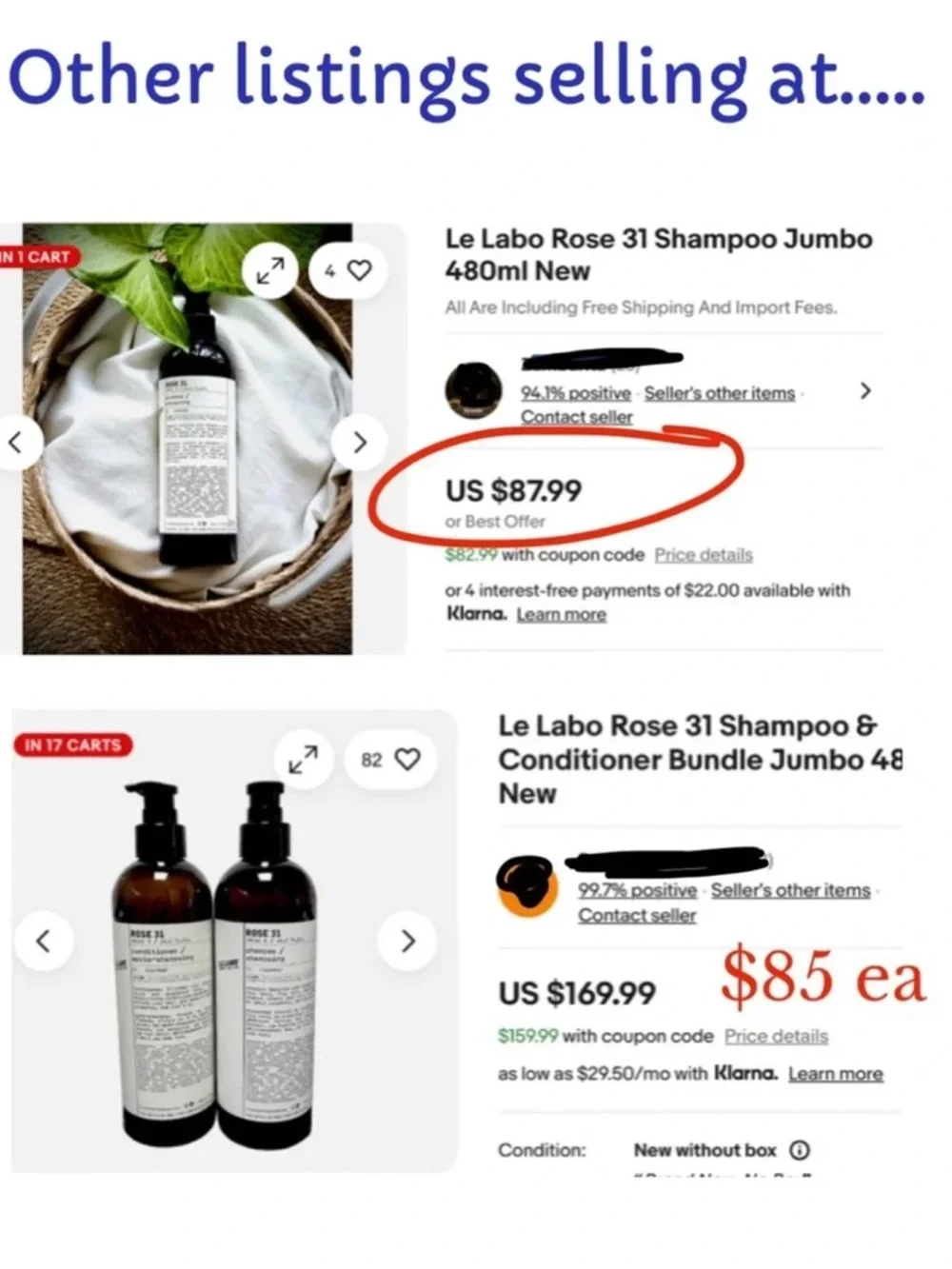 SHAMPOO LE LABO ROSE 31 JUMBO SIZE 16.2 fl.oz